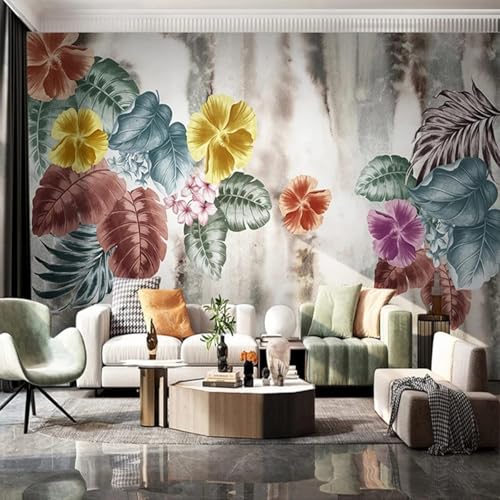 XLMING Vintage Hand Painted Tropical Plants Bunte Blumen 3D Tapeten Tapete Seidigkeit Home Esszimmer Möbel Sofa Schlafzimmer Wohnzimmer TV Hintergrund-400cm×280cm XLMING Vintage Hand Painted Tropical Plants Bunte Blumen 3D Tapeten Tapete Seidigkeit Home Esszimmer Möbel Sofa Schlafzimmer Wohnzimmer TV Hintergrund-400cm×280cm von XLMING