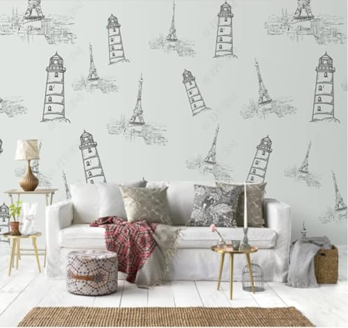 XLMING Vintage Handgezeichnete Linie Hochhaus Turm 3D Tapeten Tapete Seidigkeit Home Esszimmer Möbel Sofa Schlafzimmer Wohnzimmer TV Hintergrund-250cm×170cm XLMING Vintage Handgezeichnete Linie Hochhaus Turm 3D Tapeten Tapete Seidigkeit Home Esszimmer Möbel Sofa Schlafzimmer Wohnzimmer TV Hintergrund-250cm×170cm von XLMING