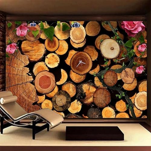 XLMING Vintage Holz Holz Rad Uhr Pflanzen Blumen 3D Tapeten Tapete Seidigkeit Home Esszimmer Möbel Sofa Schlafzimmer Wohnzimmer TV Hintergrund-250cm×170cm XLMING Vintage Holz Holz Rad Uhr Pflanzen Blumen 3D Tapeten Tapete Seidigkeit Home Esszimmer Möbel Sofa Schlafzimmer Wohnzimmer TV Hintergrund-250cm×170cm von XLMING