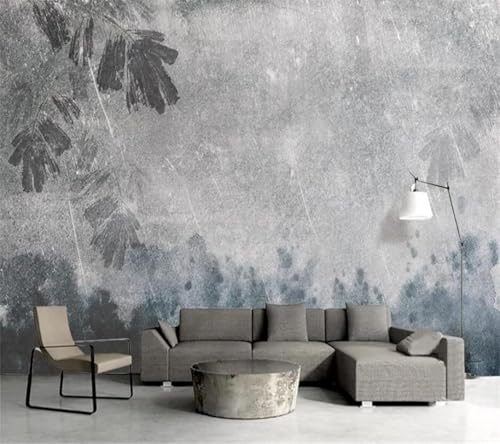 XLMING Vintage Nostalgie Doodle Tinte Pflanze Blätter 3D Tapeten Tapete Seidigkeit Home Esszimmer Möbel Sofa Schlafzimmer Wohnzimmer TV Hintergrund-250cm×170cm von XLMING
