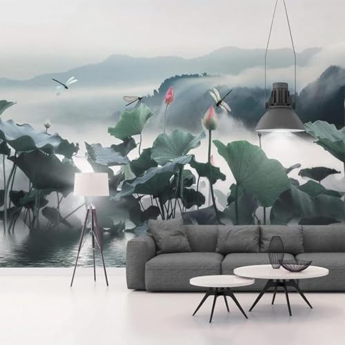XLMING Vintage Nostalgie Handgemalter Teich Lotus Neblig 3D Tapete Premium Strukturierte Seide Speisesaal Arbeitszimmer Wohnzimmer Schlafzimmer Sofa TV Wand-350cm×256cm XLMING Vintage Nostalgie Handgemalter Teich Lotus Neblig 3D Tapete Premium Strukturierte Seide Speisesaal Arbeitszimmer Wohnzimmer Schlafzimmer Sofa TV Wand-350cm×256cm von XLMING