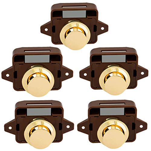 5 Stück Keyless Push Button Catch Türknauf Schloss for Wohnmobil Wohnwagen Schrank Boot Wohnmobil Schrank, Brown Gold Latch 5 Stück Keyless Push Button Catch Türknauf Schloss for Wohnmobil Wohnwagen Schrank Boot Wohnmobil Schrank, Brown Gold Latch von XLMURZAC
