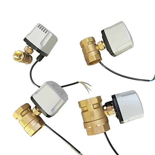 XLMURZAC Wasserdichter motorisierter Kugelhahn aus Messing, IP65, DREI Drähte, Zwei Steuerungen, DREI Drähte, eine Steuerung, 220 V, 24 V, 12 V, kann Magnetventil ersetzen(220vac-cr03,0.75 Inch) von XLMURZAC