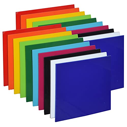 XLNT Tech 20 Stück und 10 Farben Acryl-Kunststoffplatten 30,5 x 30,5 cm (0,118 Zoll) dick) (nicht transparent), für Schilder, DIY-Projekte von XLNT TECH