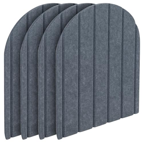 3D Wandpaneele,4 Stück 32x43cm Wandschutz Filz-Paneel Dekorative Wandpaneele Selbstklebend Antikollision Wandpolster für Schlafzimmer,Kinderzimmer (Dunkelgrau) von XLSBZ