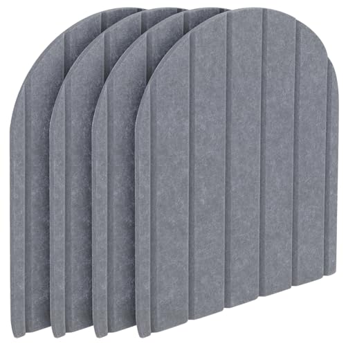 3D Wandpaneele,4 Stück 32x43cm Wandschutz Filz-Paneel Dekorative Wandpaneele Selbstklebend Antikollision Wandpolster für Schlafzimmer,Kinderzimmer (Hellgrau) von XLSBZ