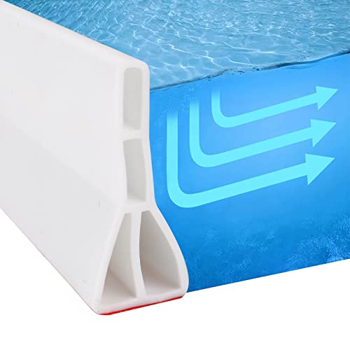 Selbstklebende Duschdichtung Schwallschutzleiste Dusche Faltbare Duschtürschwelle Silikon Wassersperre für Nass- und Trocken-Trennung,Duschschwelle Wasserdamm für Bad und Küche (Weiß 100cm) von XLSBZ