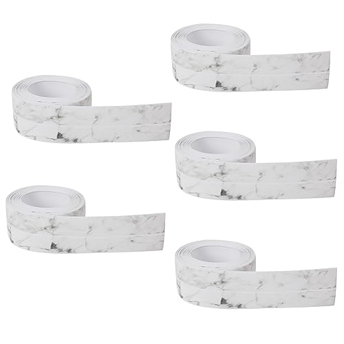 XLSBZ Dichtungsband Selbstklebend,Abdichtungsband Wasserdicht Wannendichtband PVC Dichtungsband Dusche Fugendichtungsband für Küche,Badezimmer,Toilette (5 Rollen, Marmor) von XLSBZ