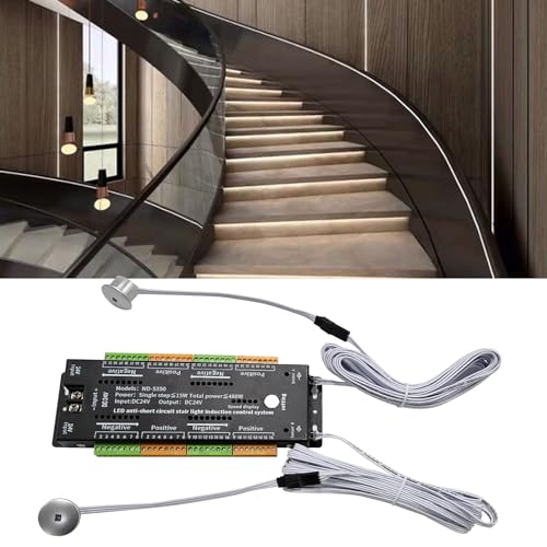 XLSBZ LED-Treppenstufenbeleuchtung Controller mit Bewegungsmelder,DC 24V LED Treppenlicht Controller Kurzschlussschutz von XLSBZ