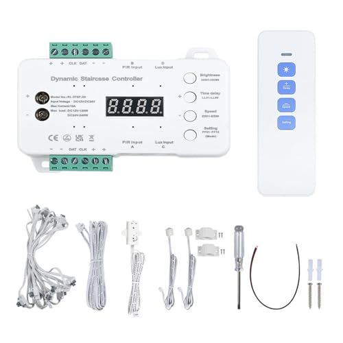 XLSBZ LED-Treppenstufenbeleuchtung Controller mit Bewegungsmelder & Tageslichtsensor,16 Stufen LED Treppenlicht Controller(Kein LED-Lichtstreifen XLSBZ LED-Treppenstufenbeleuchtung Controller mit Bewegungsmelder & Tageslichtsensor,16 Stufen LED Treppenlicht Controller(Kein LED-Lichtstreifen von XLSBZ