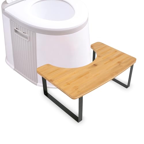 XLSBZ Toilettenhocker Holzhocker Anti-Rutsch Badezimmerhocker Fußbank WC Hocker Toilettenhocker für Erwachsene und Kinder (Holzfarbe) von XLSBZ
