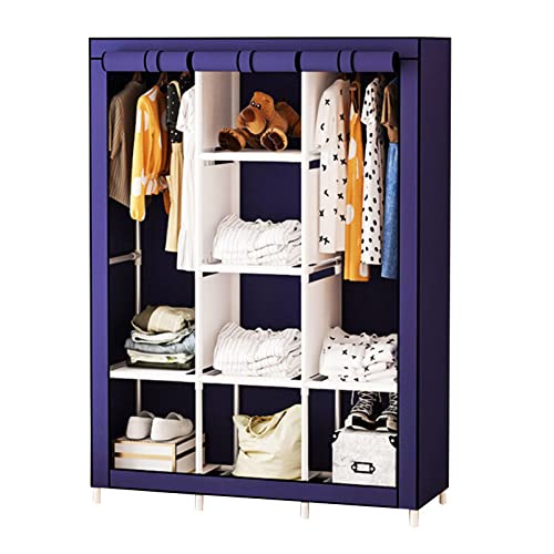 Tragbare Kleiderschrankregale, Kleiderschrank-Organizer mit Kleiderstange, Regalen, Stoffbezug, für Schlafzimmer, Farbe: 130 x 45 x 170 cm von XLTEAM