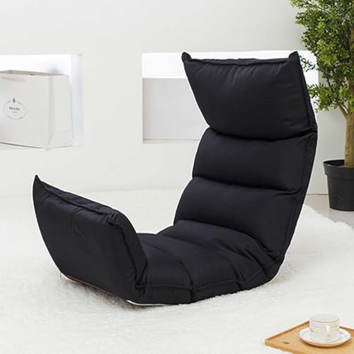 Verstellbarer gepolsterter Bodenstuhl mit Rückenstütze, langes gepolstertes Schlafbett, Couch-Liege, Gaming/Meditationsstuhl für Erwachsene von XLTEAM