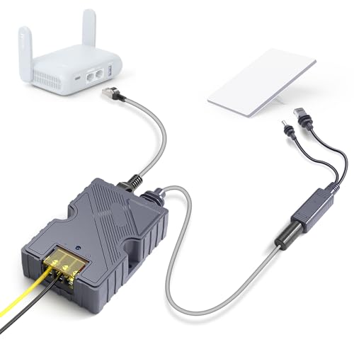XLTTYWL Starlink Mini 12-V-Netzteil, 150 W GigE Passiv & ESD-Schutz 12 V Mini Starlink PoE mit Mini Starlink DC&RJ45 Adapter Splitter für Starlink Mini Dishy von XLTTYWL