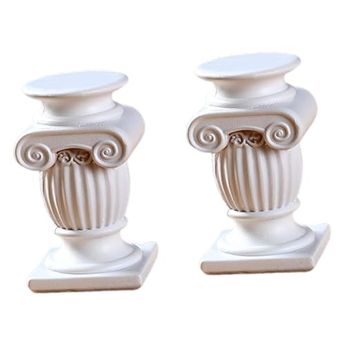 XLWLLNJ 2 Stück Römische Säulen Mini Resin Ornament Kerzenhalter Griechische Skulptur Als Elegantes Dekorationsstück für Hochzeit Büro Innenbereich, Style D von XLWLLNJ