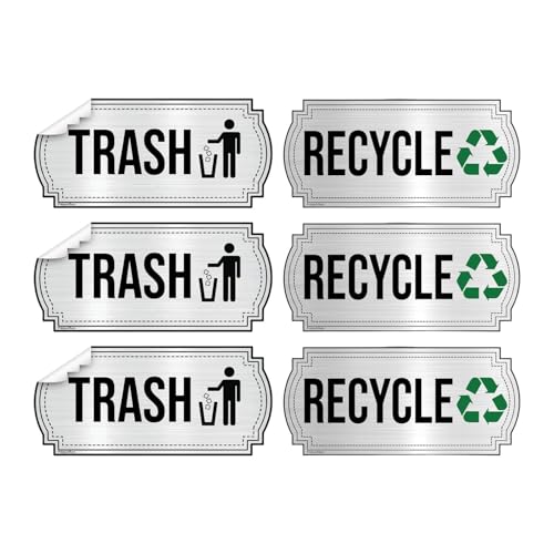 XLWLLNJ 6 Stück Müll Und Recycling Sortieraufkleber, Mülleimer Sortieraufkleber, Wasserfeste Abfallschilder, Mülleimer Schild, Argent XLWLLNJ 6 Stück Müll Und Recycling Sortieraufkleber, Mülleimer Sortieraufkleber, Wasserfeste Abfallschilder, Mülleimer Schild, Argent von XLWLLNJ