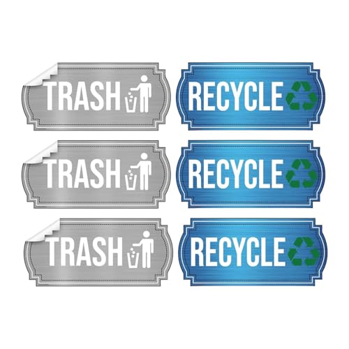 XLWLLNJ 6 Stück Müll Und Recycling Sortieraufkleber, Mülleimer Sortieraufkleber, Wasserfeste Abfallschilder, Mülleimer Schild, Blau Und Grau XLWLLNJ 6 Stück Müll Und Recycling Sortieraufkleber, Mülleimer Sortieraufkleber, Wasserfeste Abfallschilder, Mülleimer Schild, Blau Und Grau von XLWLLNJ