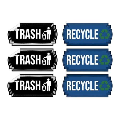 XLWLLNJ 6 Stück Müll Und Recycling Sortieraufkleber, Mülleimer Sortieraufkleber, Wasserfeste Abfallschilder, Mülleimer Schild, Blau Und Schwarz XLWLLNJ 6 Stück Müll Und Recycling Sortieraufkleber, Mülleimer Sortieraufkleber, Wasserfeste Abfallschilder, Mülleimer Schild, Blau Und Schwarz von XLWLLNJ