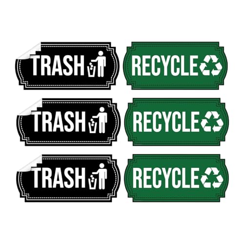 XLWLLNJ 6 Stück Müll Und Recycling Sortieraufkleber, Mülleimer Sortieraufkleber, Wasserfeste Abfallschilder, Mülleimer Schild, Grün Und Schwarz XLWLLNJ 6 Stück Müll Und Recycling Sortieraufkleber, Mülleimer Sortieraufkleber, Wasserfeste Abfallschilder, Mülleimer Schild, Grün Und Schwarz von XLWLLNJ