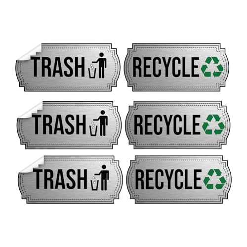 XLWLLNJ 6 Stück Müll Und Recycling Sortieraufkleber, Mülleimer Sortieraufkleber, Wasserfeste Abfallschilder, Mülleimer Schild, Stahlfarbe XLWLLNJ 6 Stück Müll Und Recycling Sortieraufkleber, Mülleimer Sortieraufkleber, Wasserfeste Abfallschilder, Mülleimer Schild, Stahlfarbe von XLWLLNJ