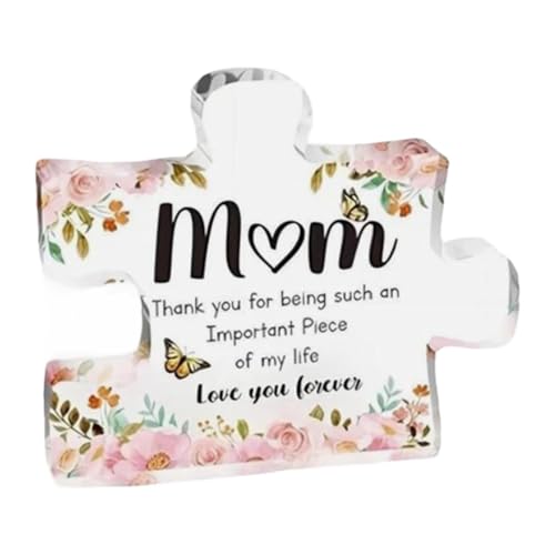 XLWLLNJ Acryl Puzzle Plakette Zum Geburtstag Der Mutter für Bücherregal, Schreibtisch Ornament von XLWLLNJ