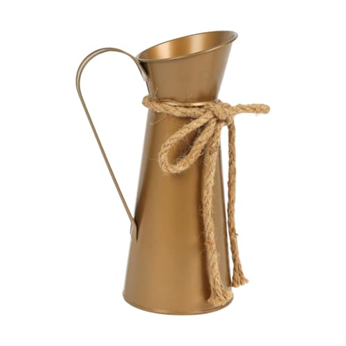 XLWLLNJ Dekorative Vase Blumencontainer Eisen Metallkrug Tischdekorationsgefäß Rustikale Optik für Esszimmer Büro Wohnzimmer Eingang Schlafzimmer, Bronze XLWLLNJ Dekorative Vase Blumencontainer Eisen Metallkrug Tischdekorationsgefäß Rustikale Optik für Esszimmer Büro Wohnzimmer Eingang Schlafzimmer, Bronze von XLWLLNJ
