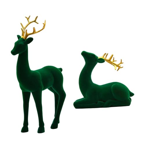 XLWLLNJ Figuren, Elchskulpturen, Rustikale Hirschstatuen Und Stehende Ornamente für Schlafzimmer, Schrank, Zuhause, Geschenke, GrÜn XLWLLNJ Figuren, Elchskulpturen, Rustikale Hirschstatuen Und Stehende Ornamente für Schlafzimmer, Schrank, Zuhause, Geschenke, GrÜn von XLWLLNJ