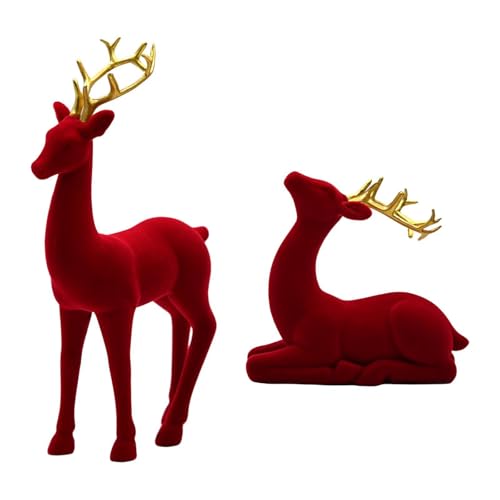 XLWLLNJ Figuren, Elchskulpturen, Rustikale Hirschstatuen Und Stehende Ornamente für Schlafzimmer, Schrank, Zuhause, Geschenke, Rot XLWLLNJ Figuren, Elchskulpturen, Rustikale Hirschstatuen Und Stehende Ornamente für Schlafzimmer, Schrank, Zuhause, Geschenke, Rot von XLWLLNJ