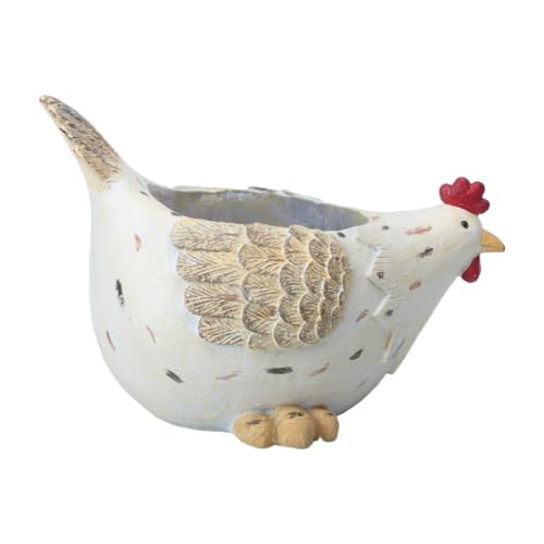 XLWLLNJ Hühnerblumentopf, Pflanzenbehälter, Resin Figur, Display, Hühnerstatue, Übertopf von XLWLLNJ