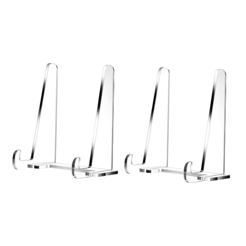 XLWLLNJ Klarer Acryl Tellerständer, Stabile Tischstaffelei für Bilder, Tellerhalter, Buchhalter, Büro Und Heimdekoration, 2 Stücke XLWLLNJ Klarer Acryl Tellerständer, Stabile Tischstaffelei für Bilder, Tellerhalter, Buchhalter, Büro Und Heimdekoration, 2 Stücke von XLWLLNJ