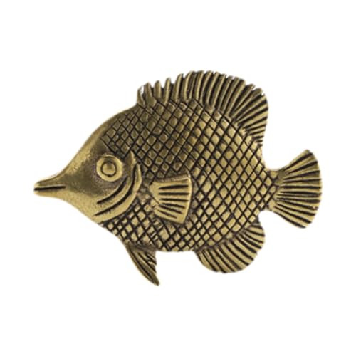 XLWLLNJ Messing Statue Reichtum Decor Vintage Handwerk Figurine Desktop Ornament für Garten Büro, Küssender Fisch von XLWLLNJ