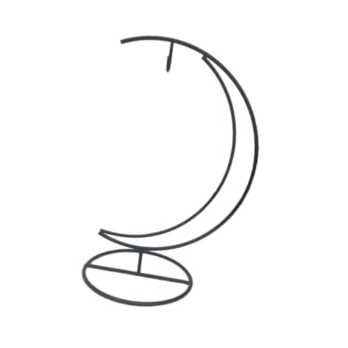 XLWLLNJ Mondförmiger Ständerhalter Aus Metall, Vielseitig Einsetzbar, Robustes Accessoire für Die Inneneinrichtung, Stabile Basis, Höhe 24,5 cm, mit Ha von XLWLLNJ