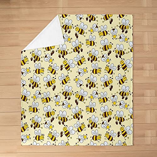 Kuscheldecke 150x200 Biene, 3D Gedruckte Flanell Fleecedecke Biene Weiche und Warme Wohndecke, Decke als Sofadecke, Tagesdecke Wolldecke für Kinder Erwachsene von XLYYDS