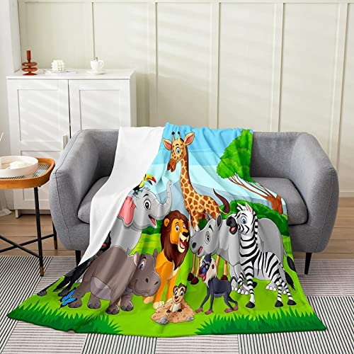 Kuscheldecke 80x150 Cartoon-Tiere, 3D Gedruckte Flanell Fleecedecke Cartoon-Tiere Weiche und Warme Wohndecke, Decke als Sofadecke, Tagesdecke Wolldecke für Kinder Erwachsene von XLYYDS