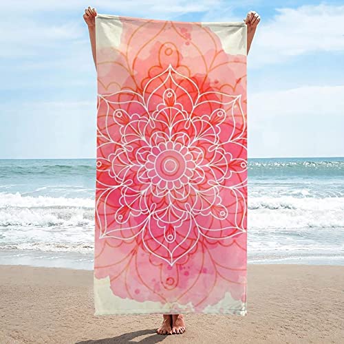 XLYYDS Mikrofaser Strandtuch 80x160 cm für Erwachsene, 3D Rosa Muster Strandhandtuch Weiches Leicht Schnelltrocknend Sandfreies StrandtüCher für Strand Schwimmen von XLYYDS