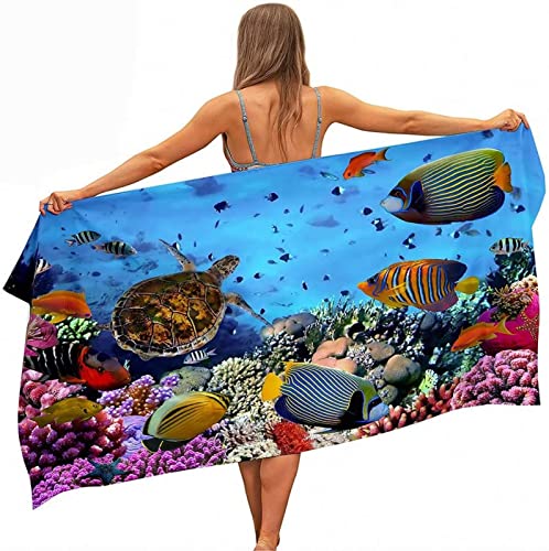 XLYYDS Mikrofaser Strandtuch Schildkröte Groß 90x180 cm für Erwachsene, 3D Strandhandtuch Maritimes Thema Weiches Leicht Handtuch Schnelltrocknend Badetuch Sandfreies StrandtüCher von XLYYDS