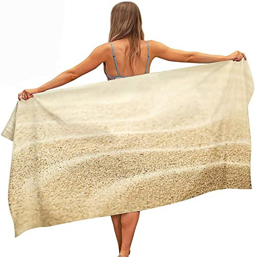 Mikrofaser Strandtuch Strand 70x150 cm für Erwachsene, 3D Strandhandtuch Beige Weiches Leicht Handtuch Schnelltrocknend Badetuch Sandfreies StrandtüCher von XLYYDS