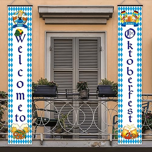 Oktoberfest Deko Banner, 2 Stück Oktoberfest Bayrische Dekoration Set, Bierfest Dekoration Set, Oktoberfest Bayrische Party Deko für Indoor Outdoor Hängende Dekoration 180 * 30cm Oktoberfest Deko Banner, 2 Stück Oktoberfest Bayrische Dekoration Set, Bierfest Dekoration Set, Oktoberfest Bayrische Party Deko für Indoor Outdoor Hängende Dekoration 180 * 30cm von XLZJYIJ