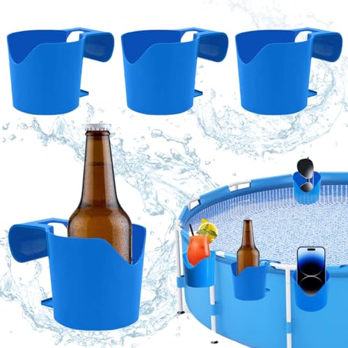 Pool Getränkehalter, 4 Stück Pool Getränkehalter Becherhalter Poolrand, Kunststoff getränkehalter Poolrand, rutschfeste Pool getränkehalter von Getränken und Kleinen Gegenständen am Beckenrand von XLZJYIJ