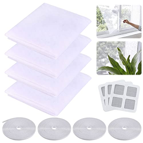Fliegengitter Fenster, 4 Stück 130x150cm Insektenschutz Fenster mit 4 Rollen Selbstklebeband und 3 Stück Moskitonetz für Fenster Reparatur, Zuschneidbar auf Fenstergrößen bis 130x150cm Fliegengitter Fenster, 4 Stück 130x150cm Insektenschutz Fenster mit 4 Rollen Selbstklebeband und 3 Stück Moskitonetz für Fenster Reparatur, Zuschneidbar auf Fenstergrößen bis 130x150cm von XLZJYIJ
