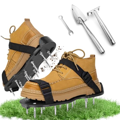 XLZJYIJ Rasenlüfter Schuhe mit Klettverschluss, Aerifizierer für Rasen, Rasenlüfter Schuhe mit Schaufel und Harke, Nagelschuhe Vertikutierer für Rasenbelüftung Garten Schuhe der Ideale Rasenbelüfter XLZJYIJ Rasenlüfter Schuhe mit Klettverschluss, Aerifizierer für Rasen, Rasenlüfter Schuhe mit Schaufel und Harke, Nagelschuhe Vertikutierer für Rasenbelüftung Garten Schuhe der Ideale Rasenbelüfter von XLZJYIJ