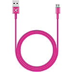 XLAYER 214100 1 x Micro USB A Stecker auf 1 x USB A Stecker Kabel 1 m rosa von XLayer