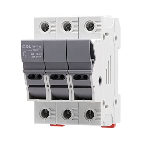 1 stücke Sicherung Halter 3P 10x38MM Sicherungen Basis Box Anzeige Licht AC IP20 Flink Keramik Zylindrischen core(Rt18-32-3p,10A) von XMAFRJIO