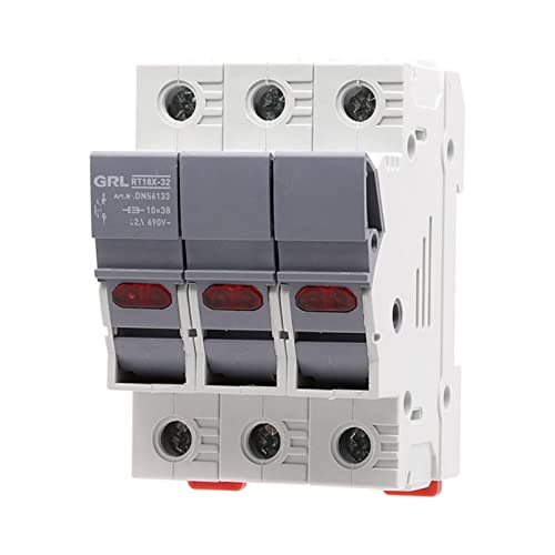 1 stücke Sicherung Halter 3P 10x38MM Sicherungen Basis Box Anzeige Licht AC IP20 Flink Keramik Zylindrischen core(Rt18x-32-3p,25A) von XMAFRJIO