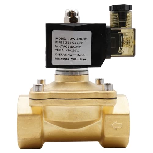 G3/8" bis G2" Messing Elektrisches Luftmagnetventil Normalerweise geschlossenes Magnetventil for Warmwasser Öl Luft AC220V DC12V 24V 0~1.0Mpa IP65(DC 12V-VITON,0.5 Inch) von XMAFRJIO