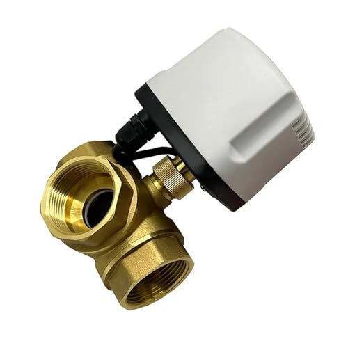 XMAFRJIO 1/2'' 3/4'' 1'' 1-1/4'' IP65 Wasserdichter motorisierter Messing-Kugelhahn 3-Draht 2 Steuerung T-Typ 3-Wege-Elektro-Kugelhahn(T TYPE-24VDC-CR02,0.75 Inch) von XMAFRJIO