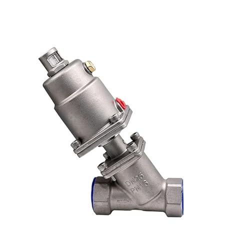 XMAFRJIO 1/2" 3/4" 1" 2" Stainless Steel Pneumatic Actuator Angle Seat Valve Pneumatic Seat Valve 16bar for Steam Gas Oil Normally Closed(2",Double Acting) von XMAFRJIO