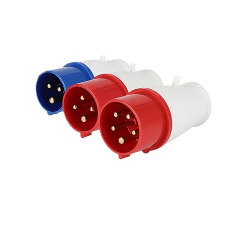 XMAFRJIO 5/10 PCS Industriestecker 3P/4P/5P Elektrischer Anschluss 16A/32A/63A/125A IP44/IP67 Wandsteckdose Panle-montierte Steckdose(32A Plug,5 PCS-3P) von XMAFRJIO