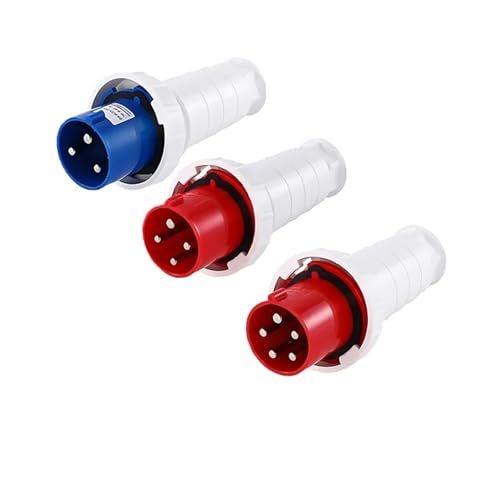 XMAFRJIO 5/10 PCS Luftfahrt-Industriestecker und -buchse 16A/32A/63A/125A IP44/IP67 Wasserdicht 3P/4P/5P Wandmontierter Stecker Panelmontierter Stecker(125A Plug,5 PCS-5P) von XMAFRJIO