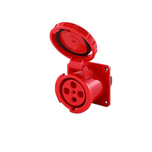 XMAFRJIO 63A Industriestecker und -buchse 3P/4P/5Pin Elektrischer Anschluss IP67 Wandsteckdose Männlich & Weiblich Stecker(5P 63A Panel Mounted) von XMAFRJIO